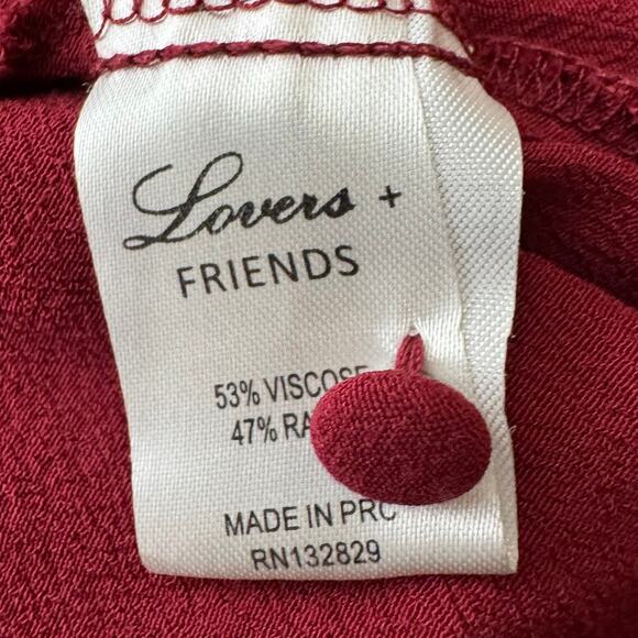 Lovers + Friends Red Cold Shoulder Long Sleeve Top Size M - Picture 7 of 8